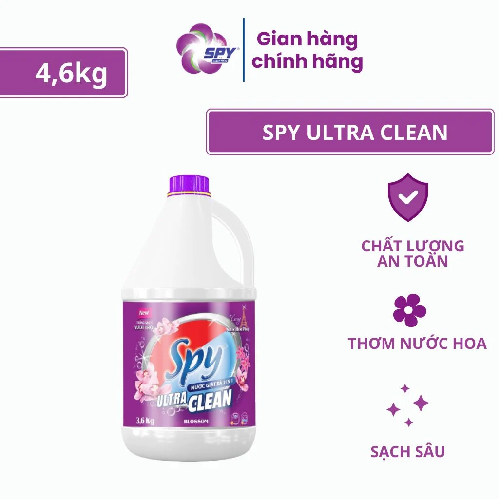 Nước giặt xả 2 trong 1 SPY Ultra Clean 4.6KG