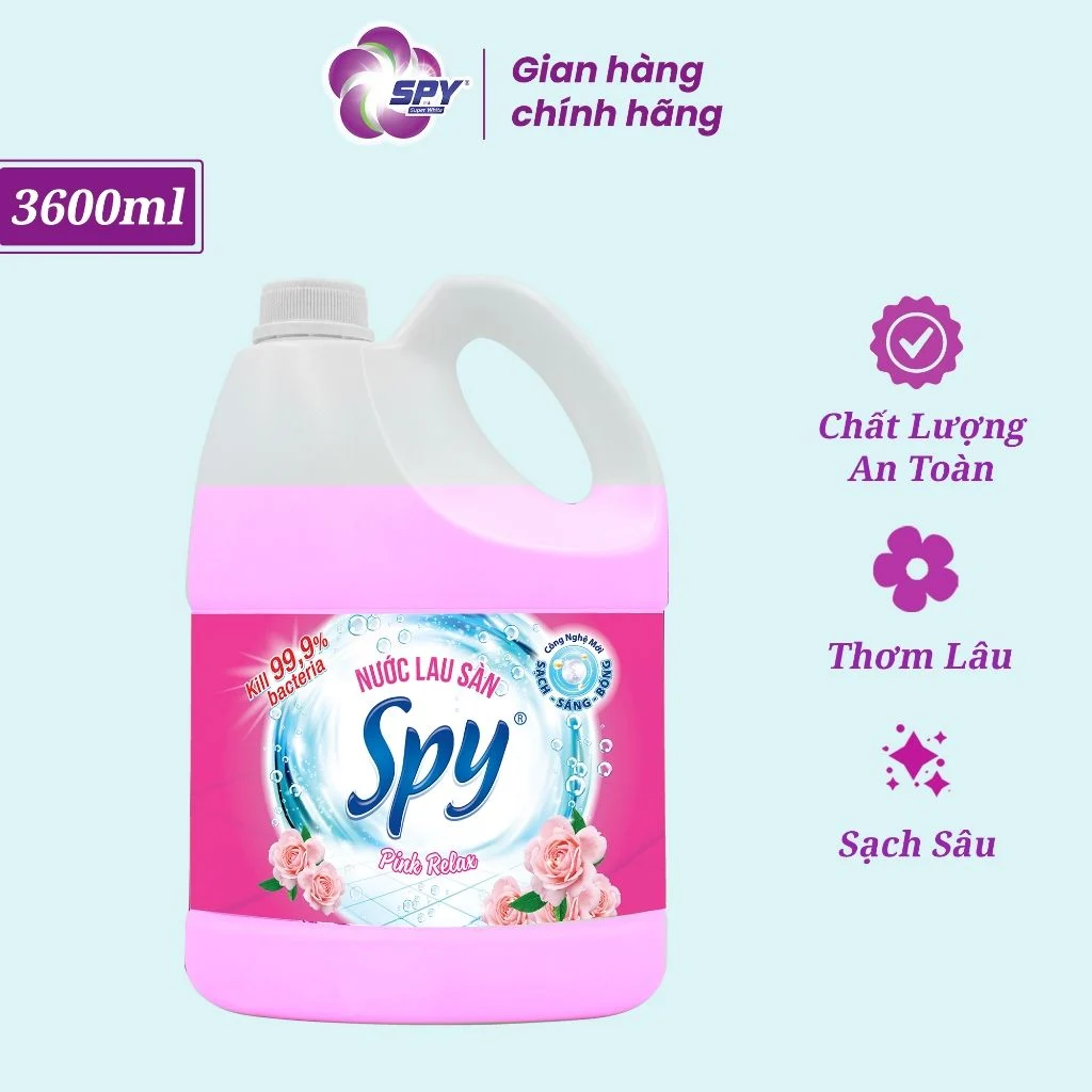 Nước lau sàn SPY hương thiên nhiên, làm sạch nhanh, xua đuổi côn trùng 3600ml