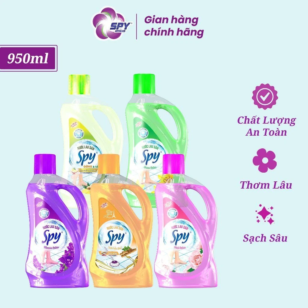 Nước lau sàn SPY hương thiên nhiên, làm sạch nhanh, xua đuổi côn trùng 950ml